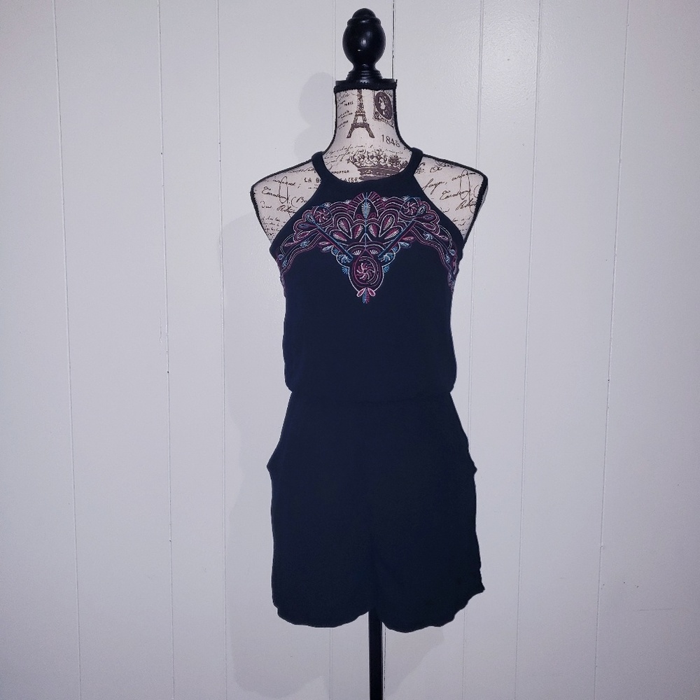 Black Halter Top Romper